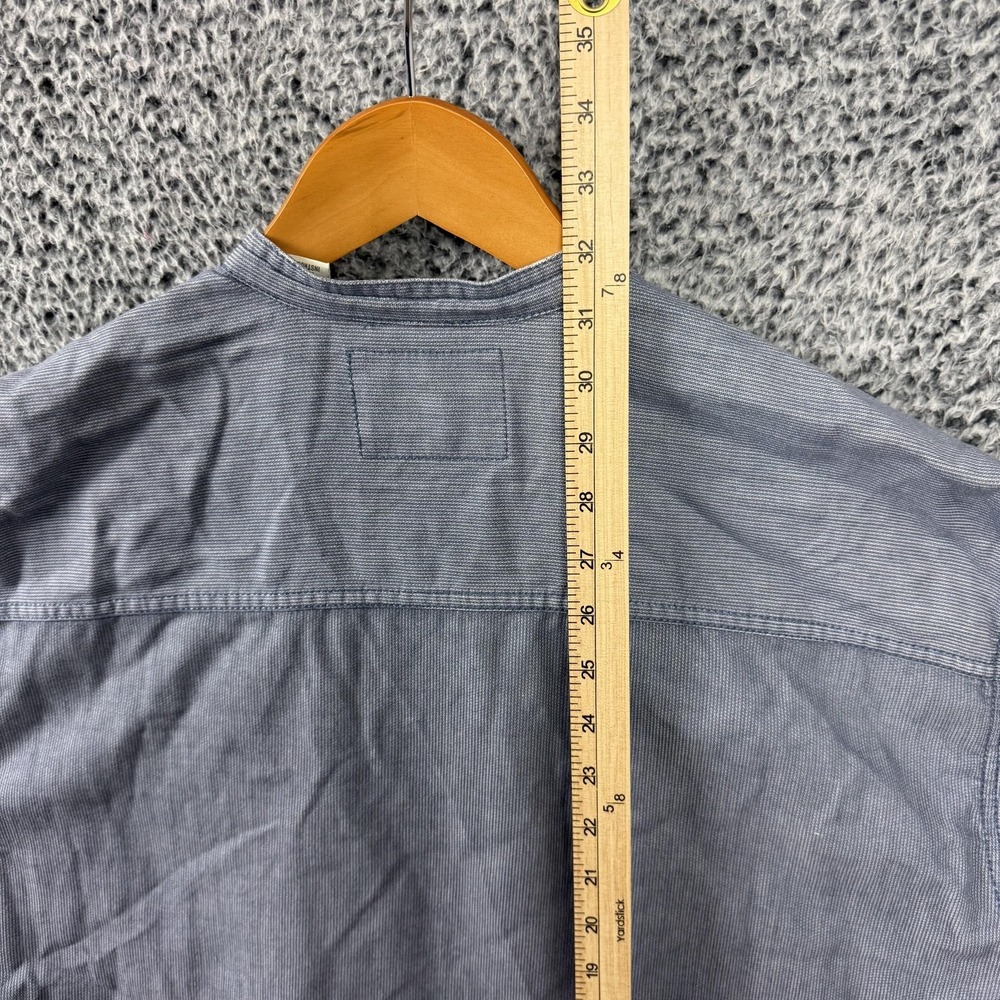 Vintage Levis Shirt Mens Medium Blue Grandpa Grandfather Band Collar Button Up - Picture 12 of 15